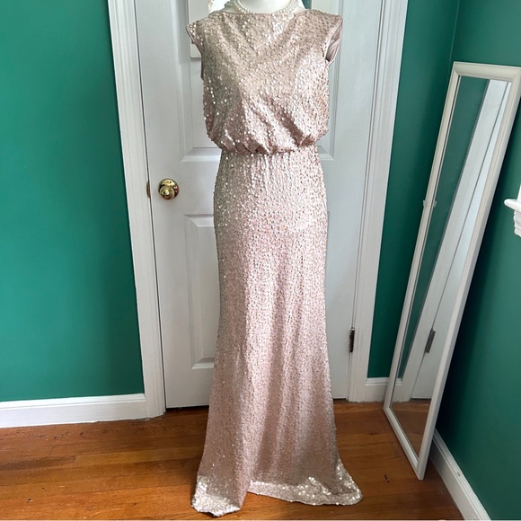 Mother of Bride/Groom Champagne Sequin Gown 6 - Picture 10 of 13